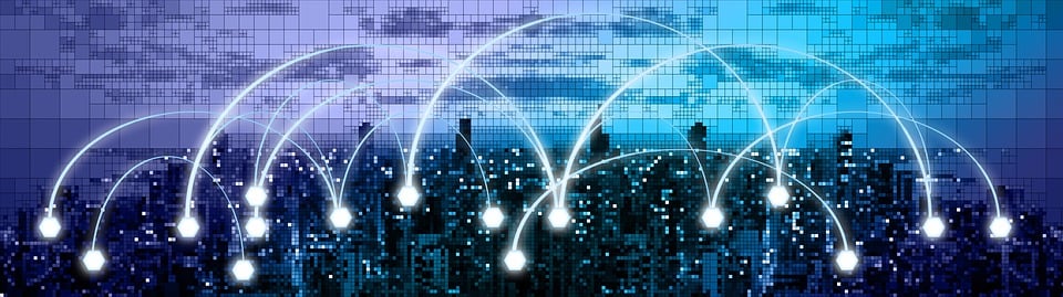 Network, Web, Skyline, Pixel, Data, Data Transfer