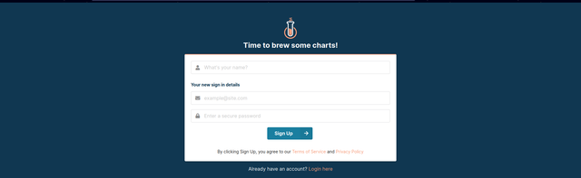 ChartBrew sign up