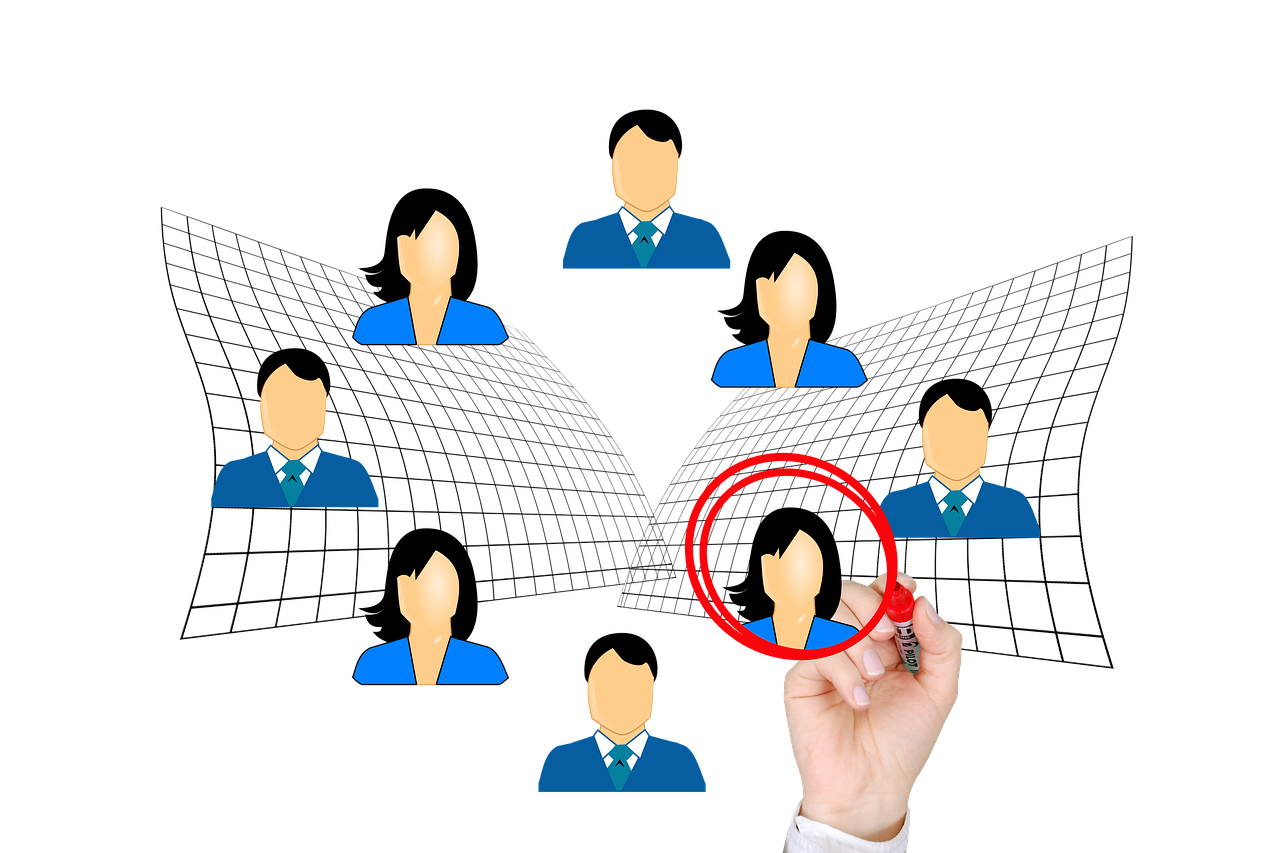 Free businessman businesswoman selection illustration